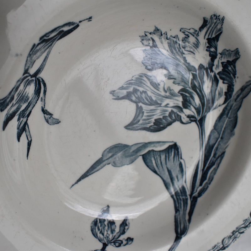 Antique Deep Plate, K&G Luneville, Tulipes A