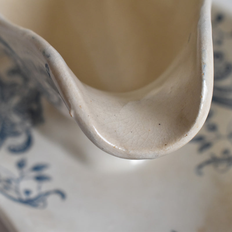 Antique Sauce Boat FL (Faience de Lyon) Joconde