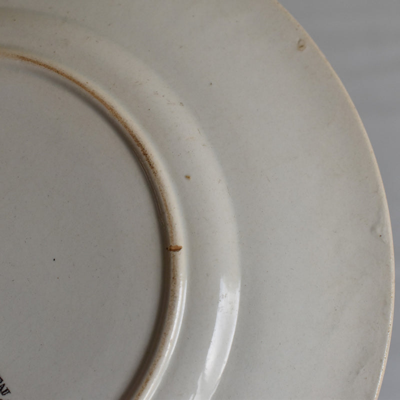 Antique Dessert Plate, Creil-Montereau, Relief Rim