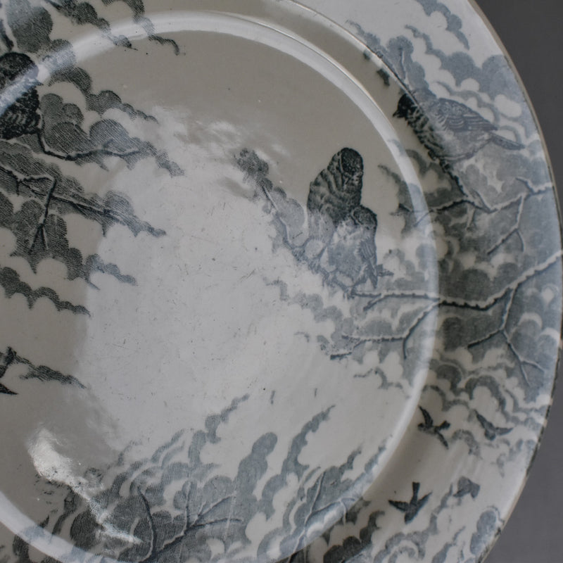 Antique Dessert Plate, Sarreguemines "Neige" (Snow) G
