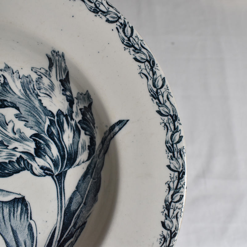 Antique Deep Plate, K&G Luneville, Tulipes A