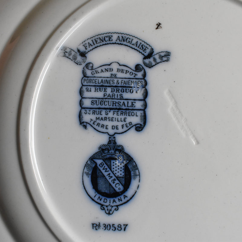 Antique Plate BWM&Co (E.Bourgeois) Indiana A