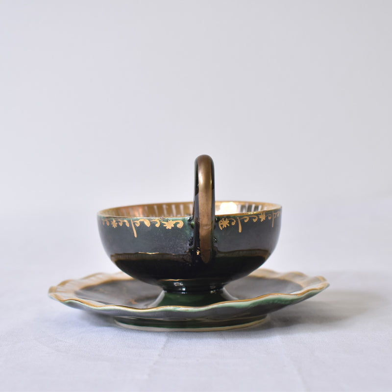 ア.ドラサンヴァル A.Dressinval コーヒーカップ＆ソーサー ダークグリーン