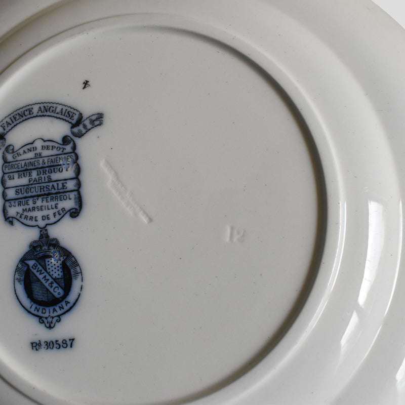 Antique Plate BWM&Co (E.Bourgeois) Indiana A