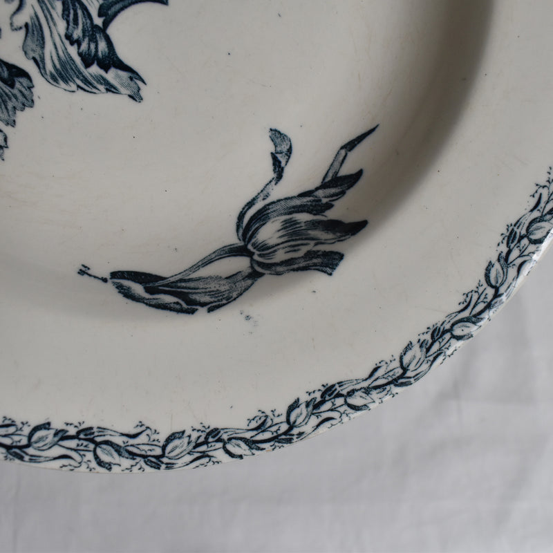 Antique Deep Plate, K&G Luneville, Tulipes A