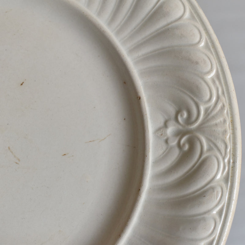 Antique Dessert Plate, Creil-Montereau, Relief Rim