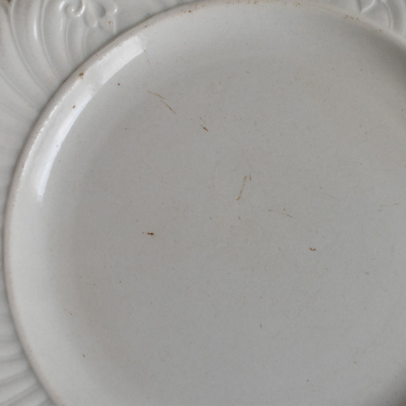 Antique Dessert Plate, Creil-Montereau, Relief Rim