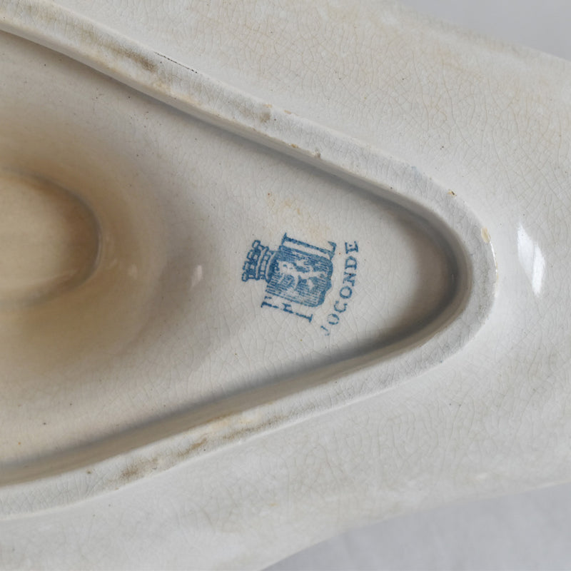 Antique Sauce Boat FL (Faience de Lyon) Joconde