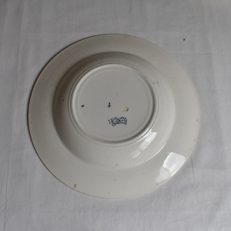 Antique deep plate K&G Luneville Tulipes B