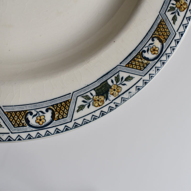 Antique Deep Plate Sarreguemines Martainville