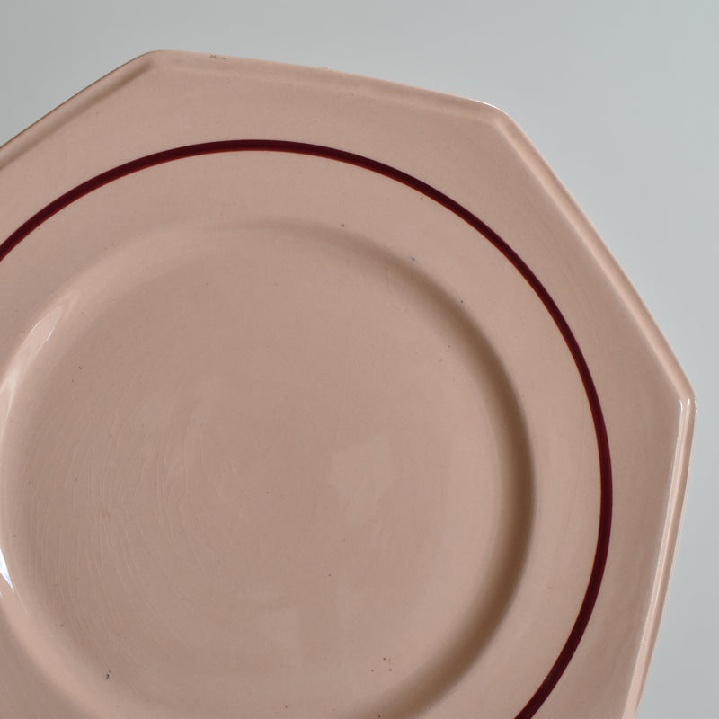 Vintage Dessert Plate Ron Hui Octogonale Rose (circle) D