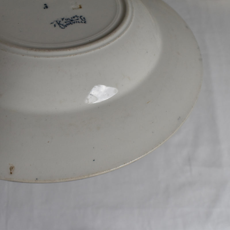 Antique deep plate K&G Luneville Tulipes B