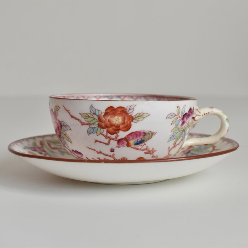 Antique Cup & Saucer: Sarreguemines, Minton 252 D