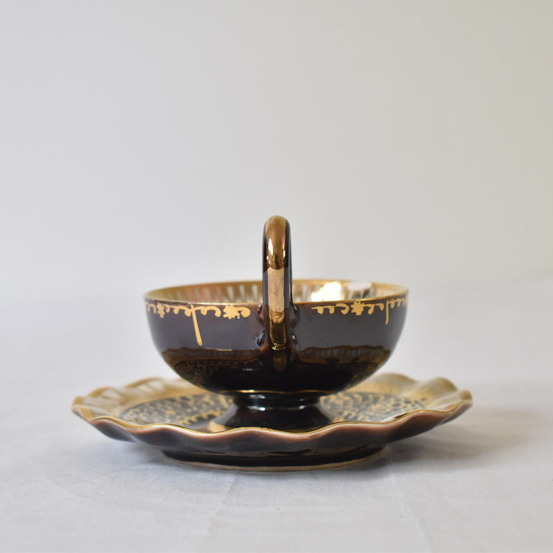 ア.ドラサンヴァル A.Dressinval コーヒーカップ＆ソーサー ブラウン