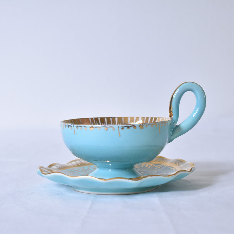 ア.ドラサンヴァル A.Dressinval コーヒーカップ＆ソーサー ライトブルー