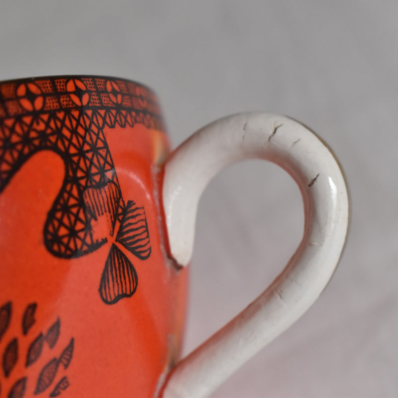 Antique Cup & Saucer, Sarreguemines, Trefle B