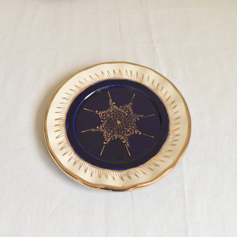 ア.ドラサンヴァル A.Dressinval デザート皿 ダークブルー　A