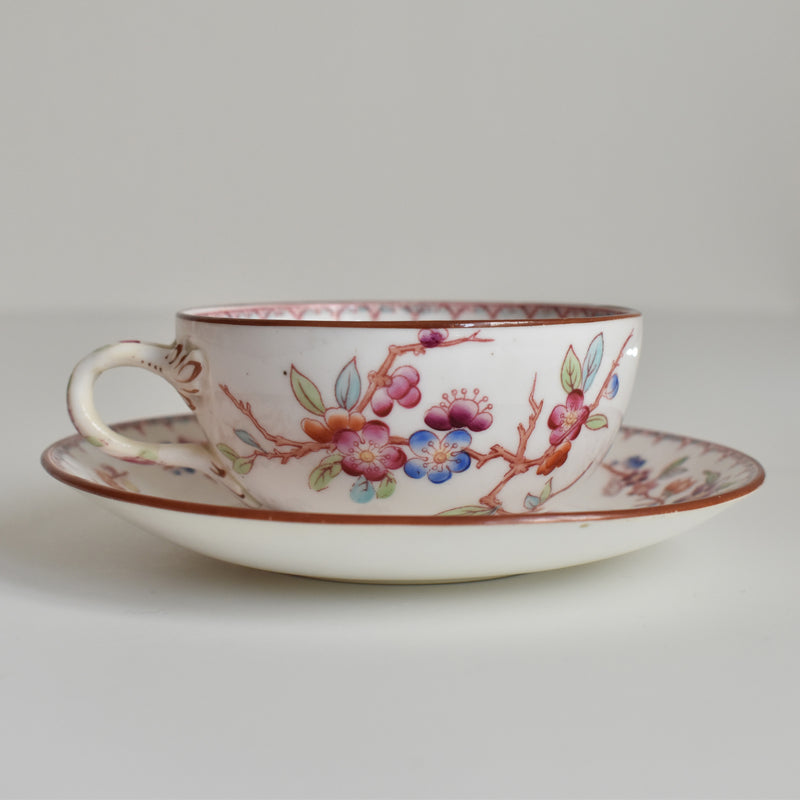Antique Cup & Saucer: Sarreguemines, Minton 252 D