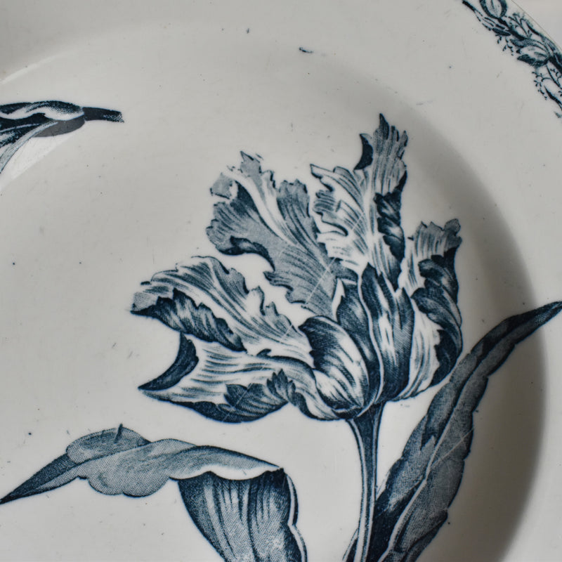 Antique deep plate K&G Luneville Tulipes B