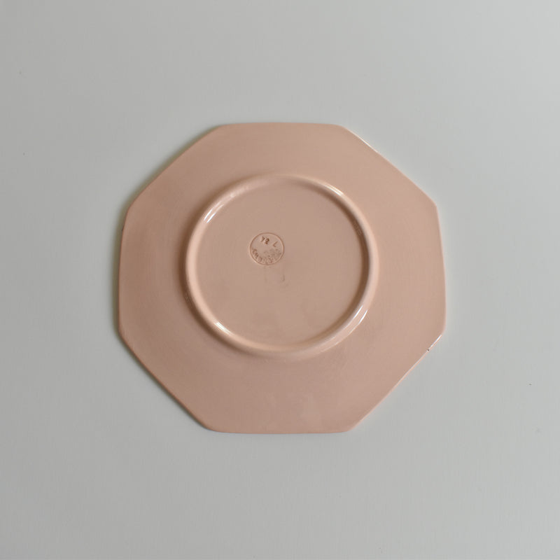 ヴィンテージデザートプレート ロンウイ Octogonale Rose(cercle) E