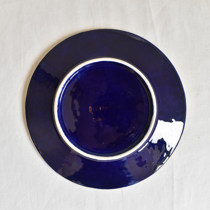 ア.ドラサンヴァル A.Dressinval デザート皿 ダークブルー　A