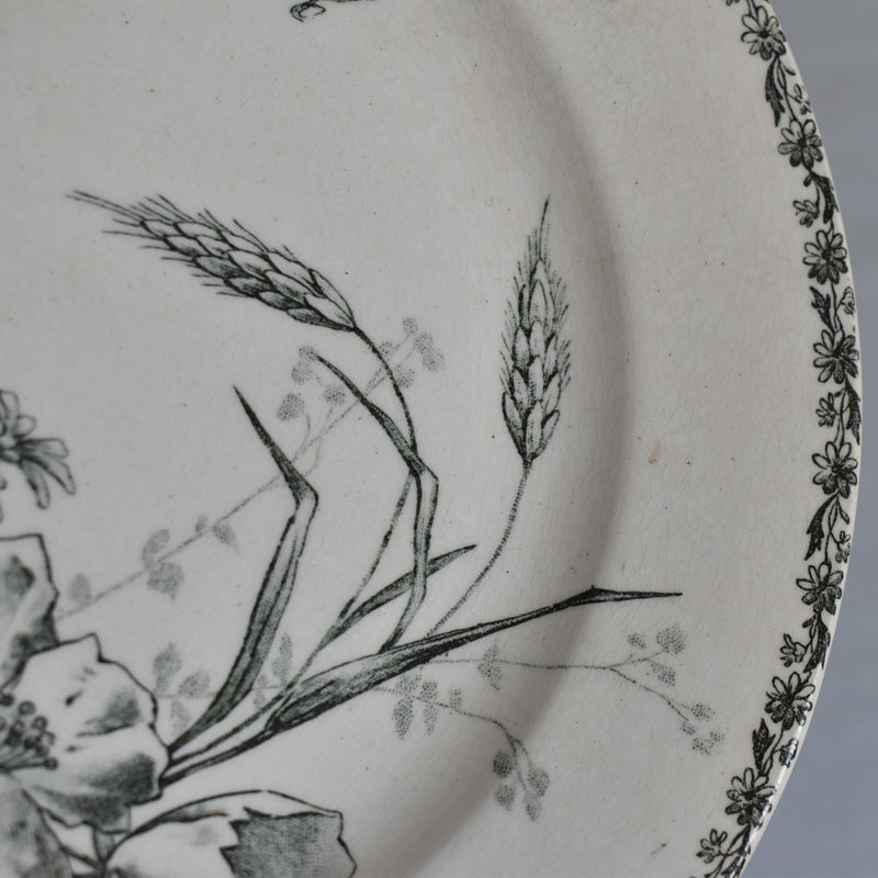 Antique Dessert Plate HB&Cie Birds A
