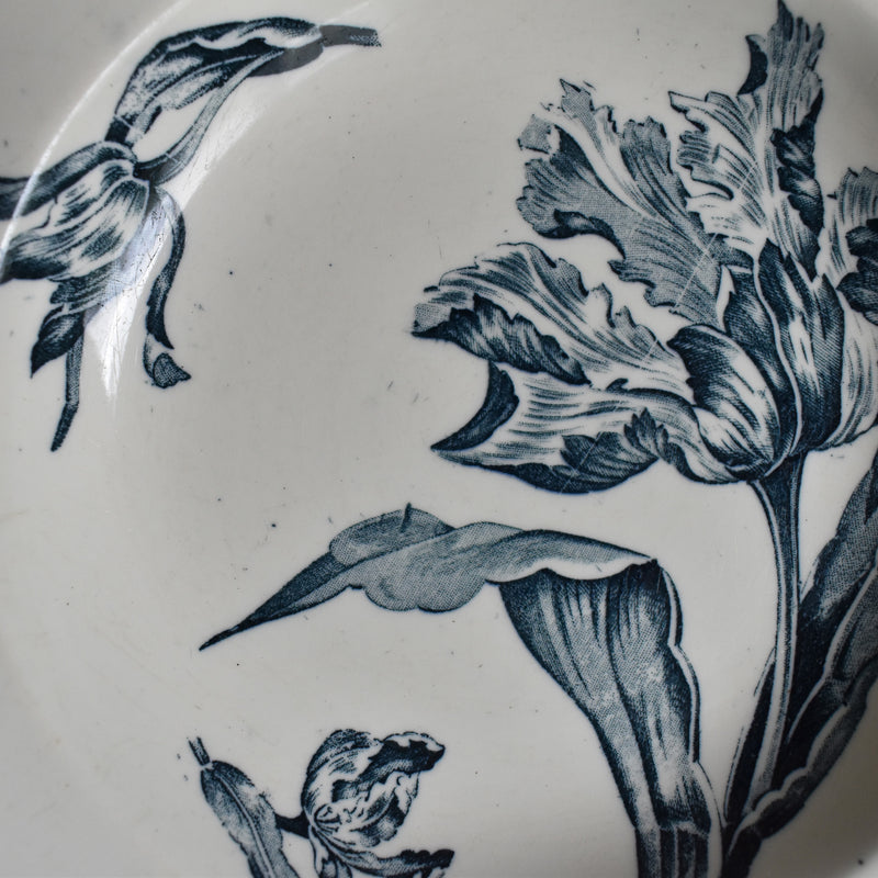 Antique deep plate K&G Luneville Tulipes B