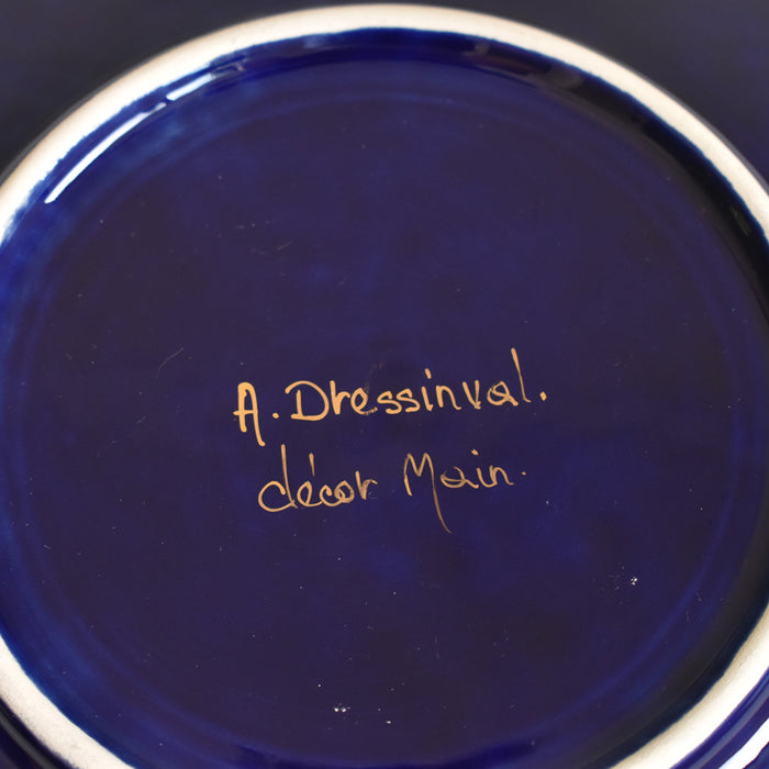 ア.ドラサンヴァル A.Dressinval デザート皿 ダークブルー　A