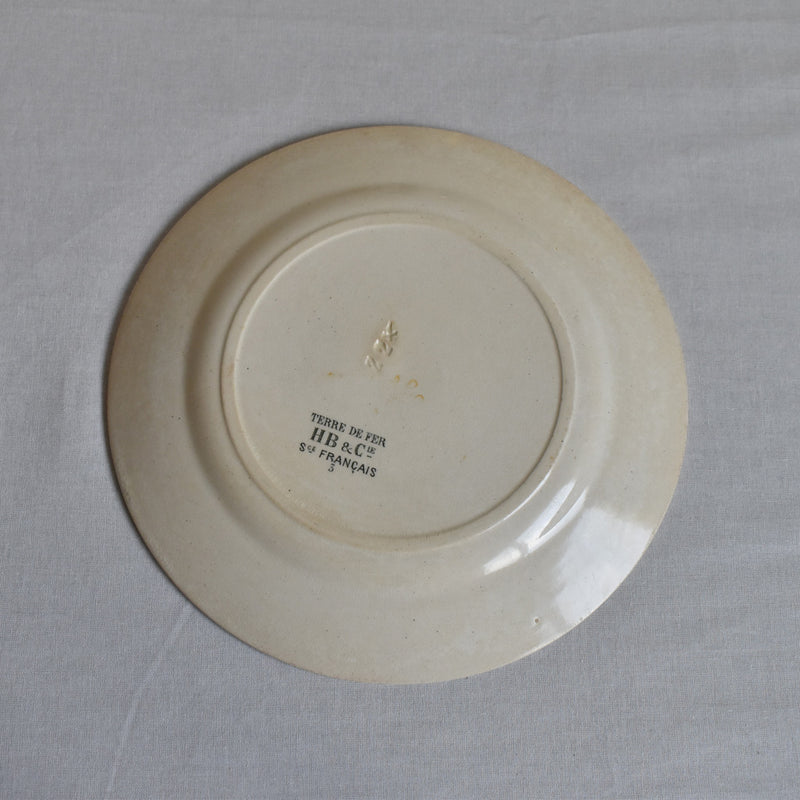 Antique dessert plate, HB&Cie Oiseaux B