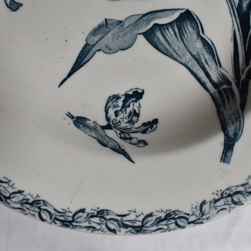 Antique deep plate K&G Luneville Tulipes B