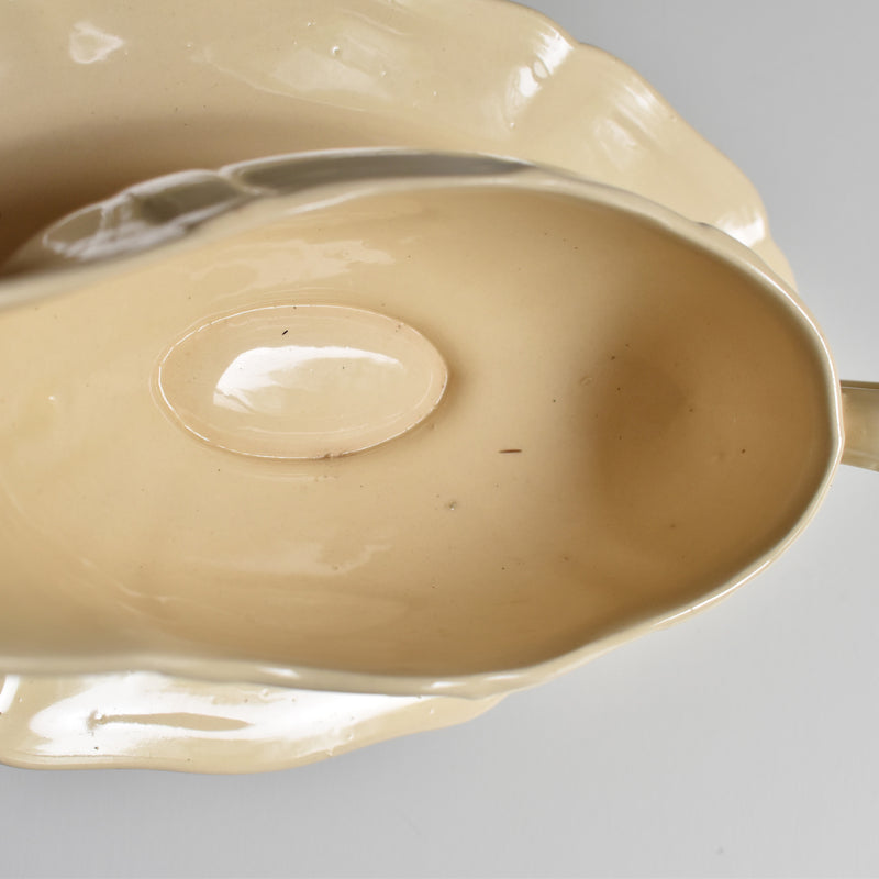 Vintage Sauce Boat Digoin & Sarreguemines Scalloped Rim