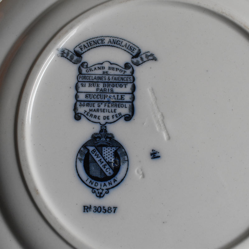 Antique Plate BWM&Co (E.Bourgeois) Indiana B