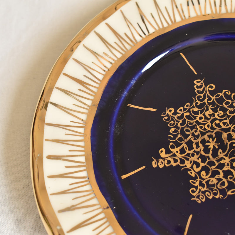 ア.ドラサンヴァル A.Dressinval デザート皿 ダークブルー　B