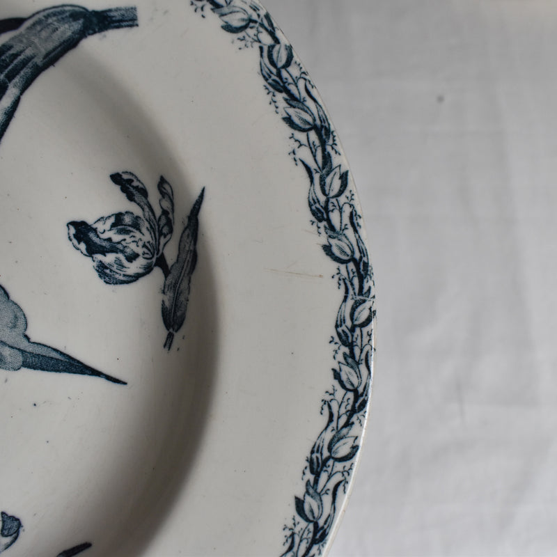 Antique deep plate K&G Luneville Tulipes B