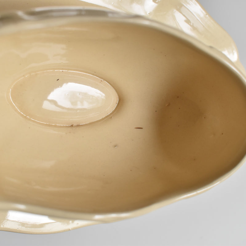 Vintage Sauce Boat Digoin & Sarreguemines Scalloped Rim