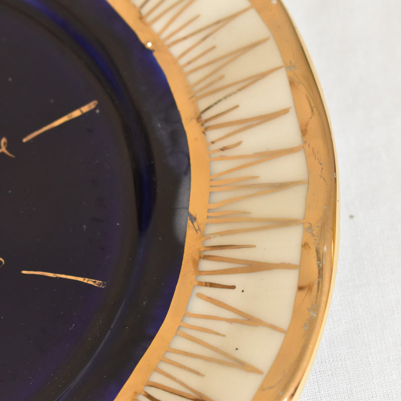 ア.ドラサンヴァル A.Dressinval デザート皿 ダークブルー　B