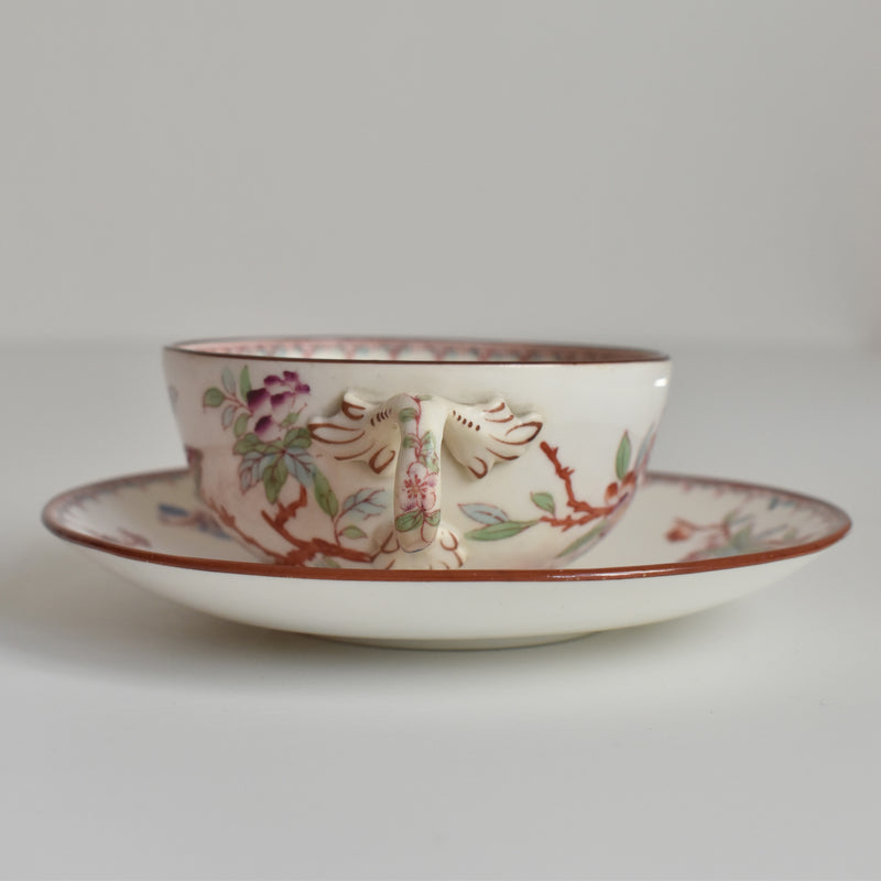 Antique Cup & Saucer Sarreguemines Minton 252 E