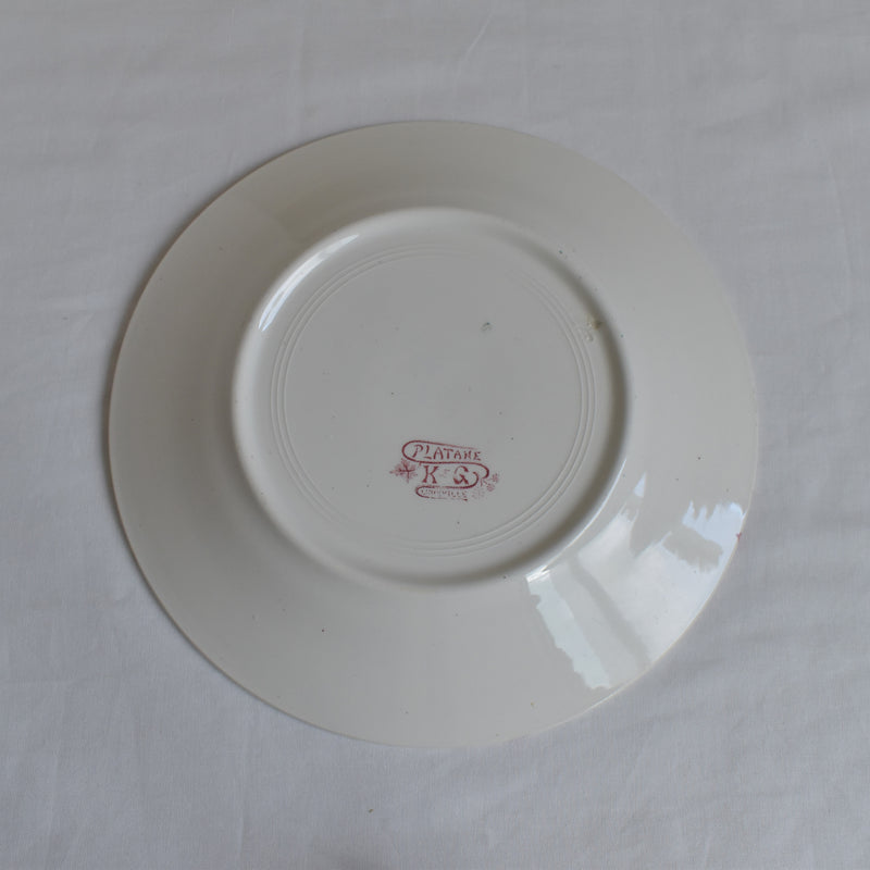 Antique Plate K&G Luneville Platane C