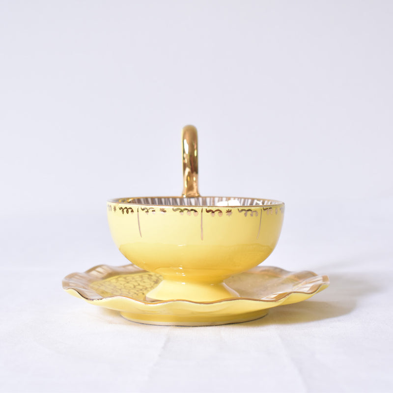 ア.ドラサンヴァル A.Dressinval コーヒーカップ＆ソーサー イェロー B