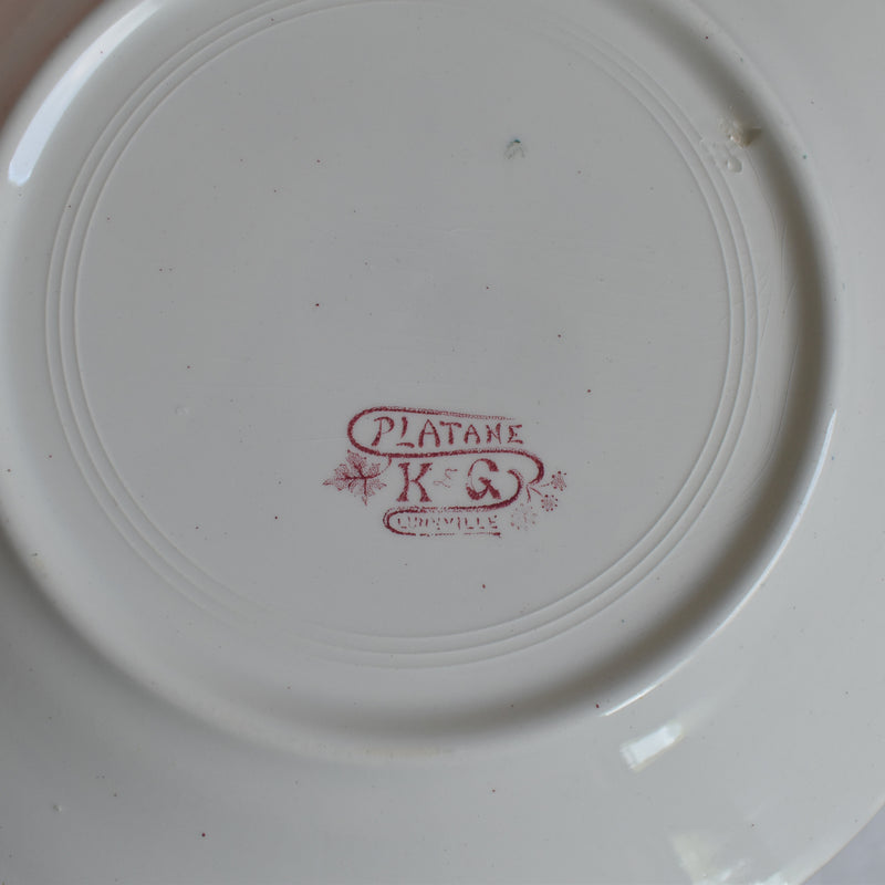 Antique Plate K&G Luneville Platane C