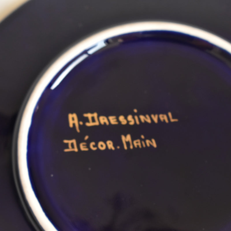 ア.ドラサンヴァル A.Dressinval デザート皿 ダークブルー　B