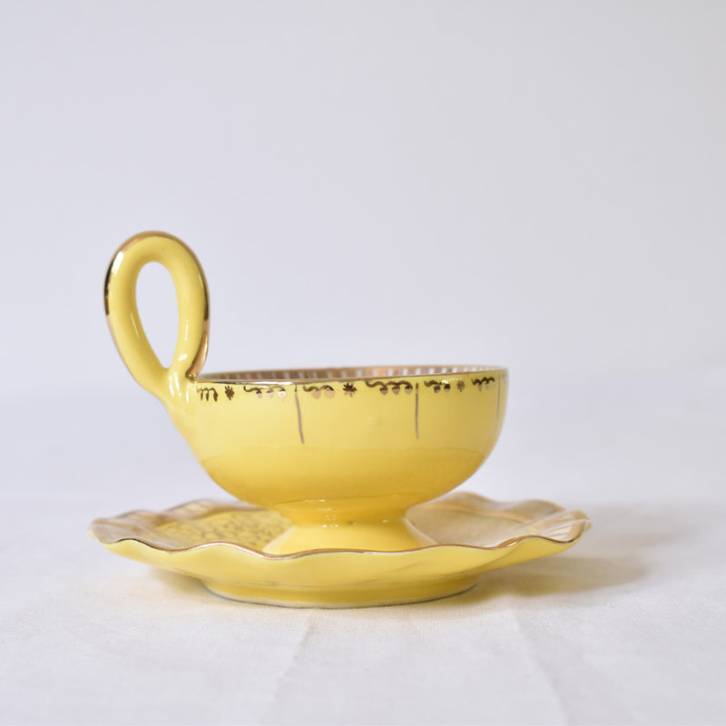 ア.ドラサンヴァル A.Dressinval コーヒーカップ＆ソーサー イェロー B