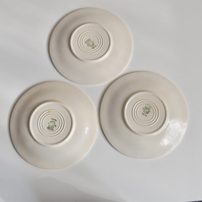 Vintage Saucers Longchamp Yellow Set of 3