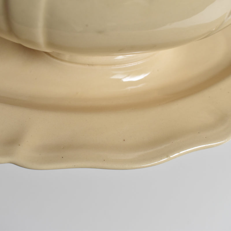 Vintage Sauce Boat Digoin & Sarreguemines Scalloped Rim