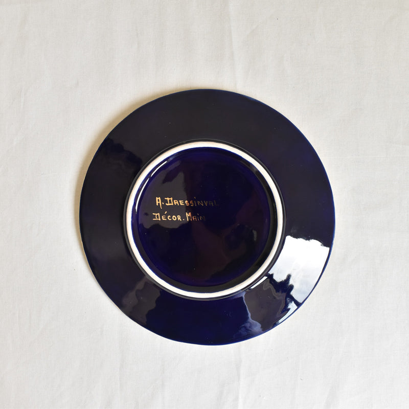 ア.ドラサンヴァル A.Dressinval デザート皿 ダークブルー　B