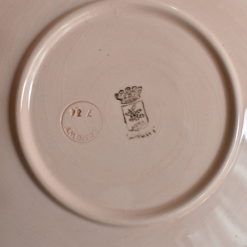 Vintage dessert plate, Luneville Octogonale Rose (cercle) F