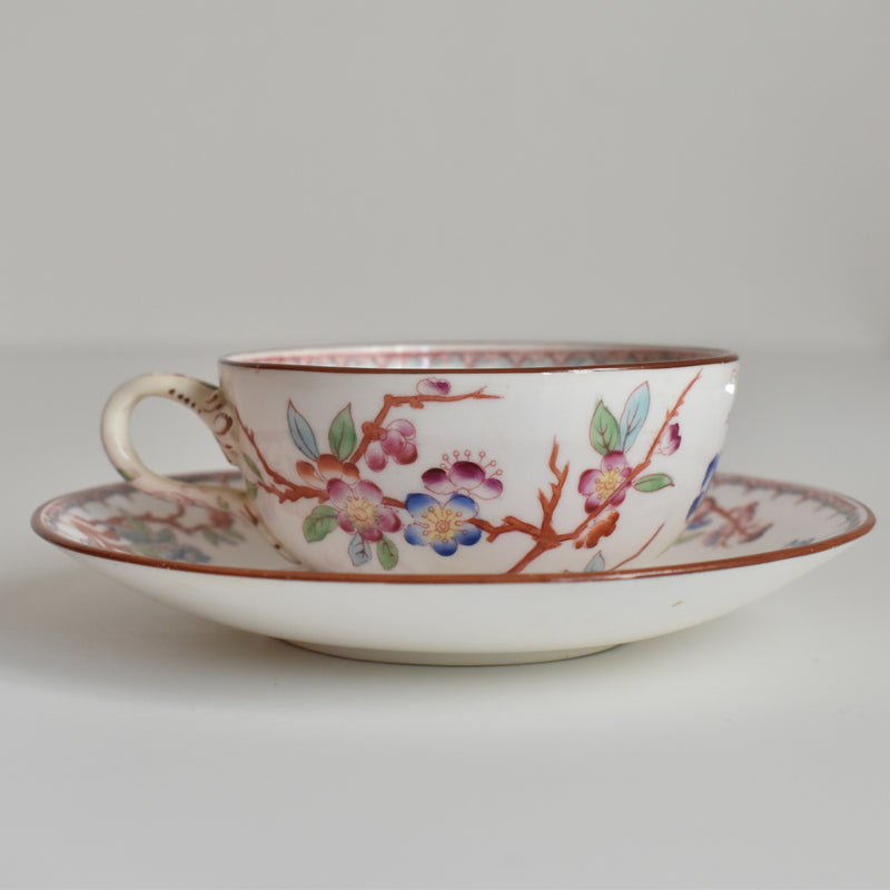 Antique Cup & Saucer Sarreguemines Minton 252 F