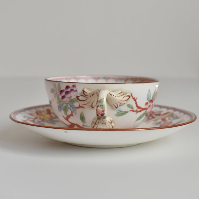 Antique Cup & Saucer Sarreguemines Minton 252 F