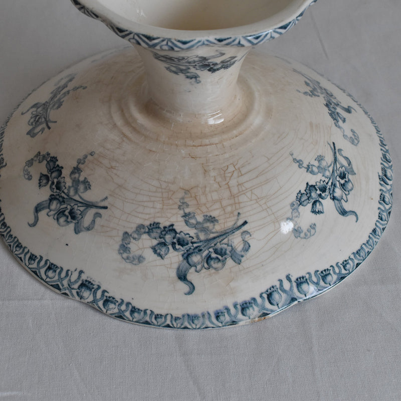 Antique Compotier Longwy Muguet (Lily of the Valley) B