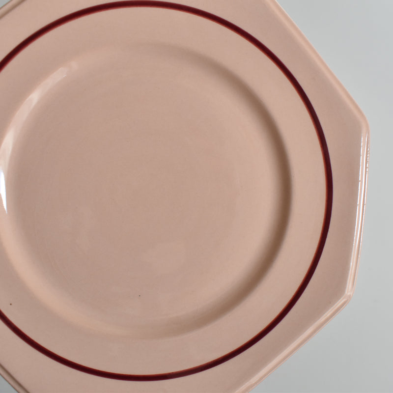 Vintage dessert plate, Luneville Octogonale Rose (cercle) F